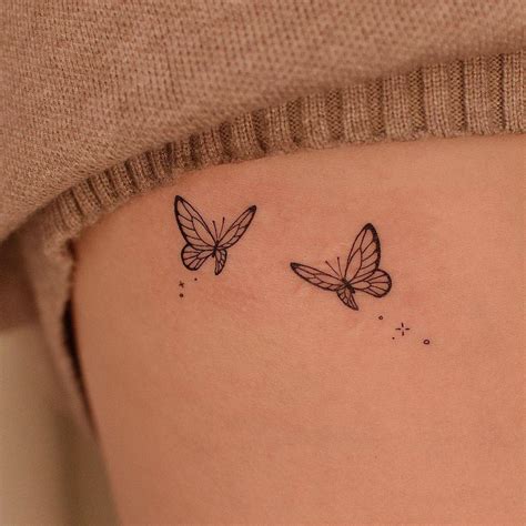 2 butterfly tattoos